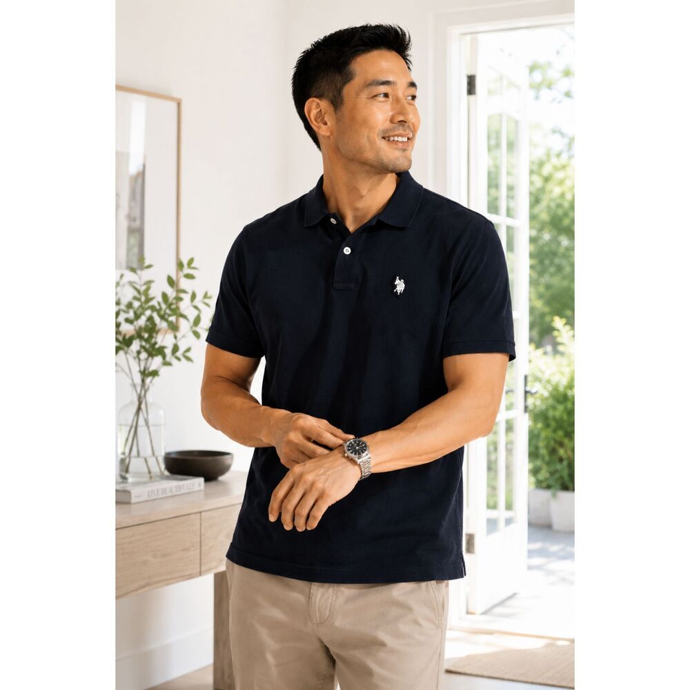 U.S. Polo Assn Classic Black Polo Shirt Mens Size Large